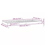 fehér tömör fenyőfa ágy matrac nélkül 75 x 190 cm