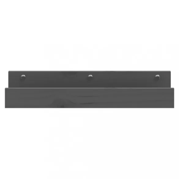 2 db szürke tömör fenyőfa fali polc 50 x 12 x 9 cm