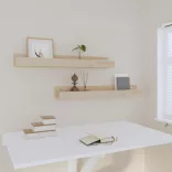 2 db tömör fenyőfa fali polc 80 x 12 x 9 cm