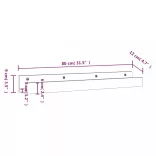 2 db tömör fenyőfa fali polc 80 x 12 x 9 cm