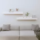 2 db fehér tömör fenyőfa fali polc 80 x 12 x 9 cm