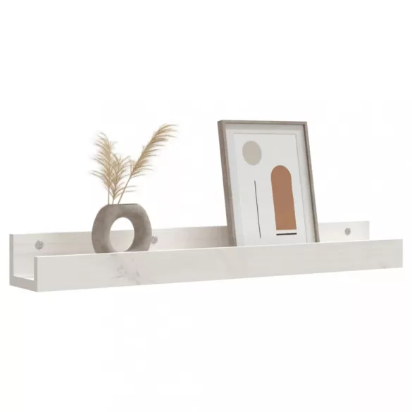 2 db fehér tömör fenyőfa fali polc 80 x 12 x 9 cm