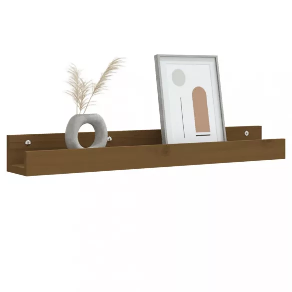 2 db mézbarna tömör fenyőfa fali polc 80 x 12 x 9 cm