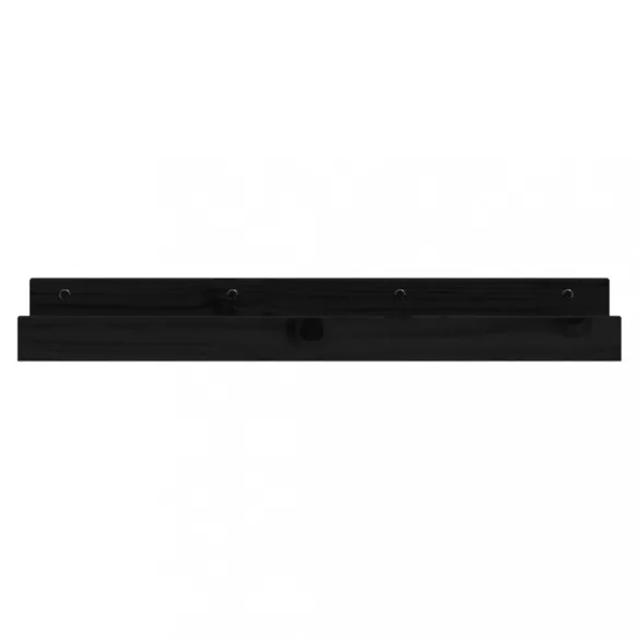 2 db fekete tömör fenyőfa fali polc 80 x 12 x 9 cm