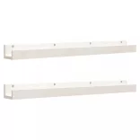 2 db fehér tömör fenyőfa fali polc 110 x 12 x 9 cm