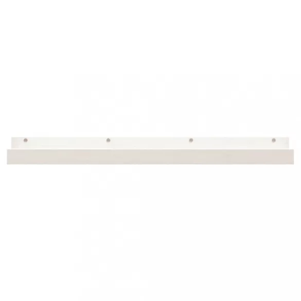 2 db fehér tömör fenyőfa fali polc 110 x 12 x 9 cm