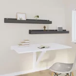 2 db szürke tömör fenyőfa fali polc 110 x 12 x 9 cm