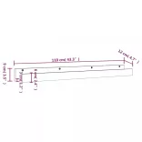 2 db szürke tömör fenyőfa fali polc 110 x 12 x 9 cm