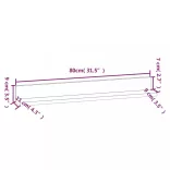 2 db szürke tömör fenyőfa falipolc 80 x 11 x 9 cm