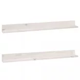 2 db fehér tömör fenyőfa falipolc 110 x 11 x 9 cm