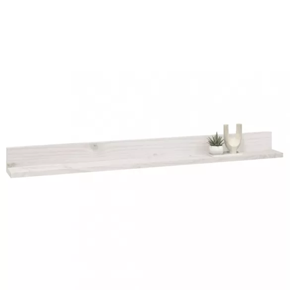 2 db fehér tömör fenyőfa falipolc 110 x 11 x 9 cm