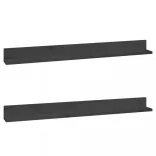 2 db szürke tömör fenyőfa falipolc 110 x 11 x 9 cm