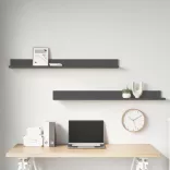 2 db szürke tömör fenyőfa falipolc 110 x 11 x 9 cm