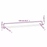 2 db szürke tömör fenyőfa falipolc 110 x 11 x 9 cm