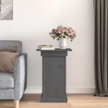 szürke tömör fenyőfa virágtartó állvány 40 x 40 x 60 cm