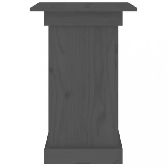 szürke tömör fenyőfa virágtartó állvány 40 x 40 x 60 cm