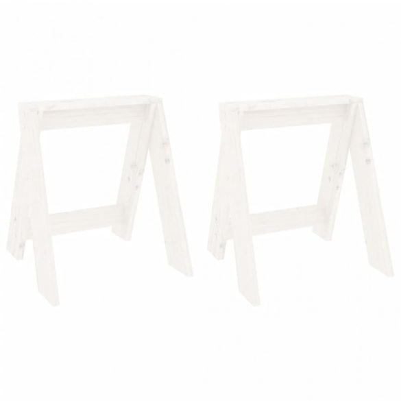 2 db fehér tömör fenyőfa ülőke 40 x 40 x 45 cm