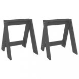 2 db szürke tömör fenyőfa ülőke 40 x 40 x 45 cm