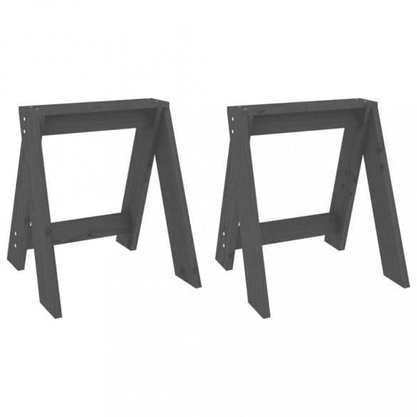 2 db szürke tömör fenyőfa ülőke 40 x 40 x 45 cm