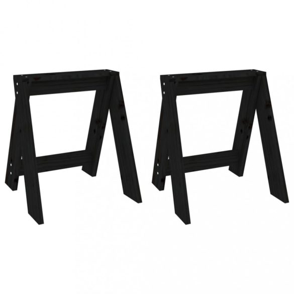 2 db fekete tömör fenyőfa ülőke 40 x 40 x 45 cm