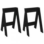 2 db fekete tömör fenyőfa ülőke 40x40x60 cm