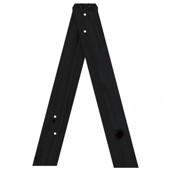 2 db fekete tömör fenyőfa ülőke 40x40x60 cm