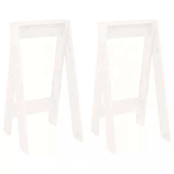 2 db fehér tömör fenyőfa ülőke 40 x 40 x 75 cm