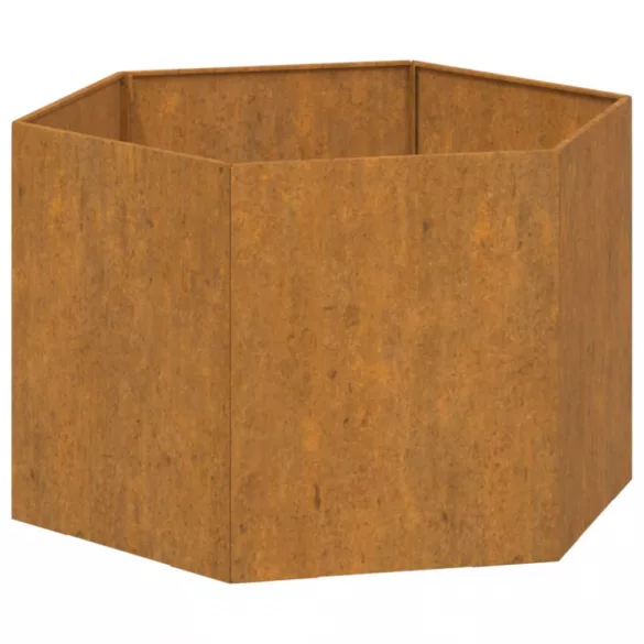 rozsda színű corten acél növénytartó 60 x 60 x 45 cm