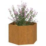 rozsda színű corten acél növénytartó 60 x 60 x 45 cm