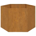 rozsda színű corten acél növénytartó 60 x 60 x 45 cm