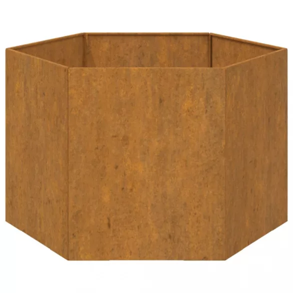 rozsda színű corten acél növénytartó 60 x 60 x 45 cm