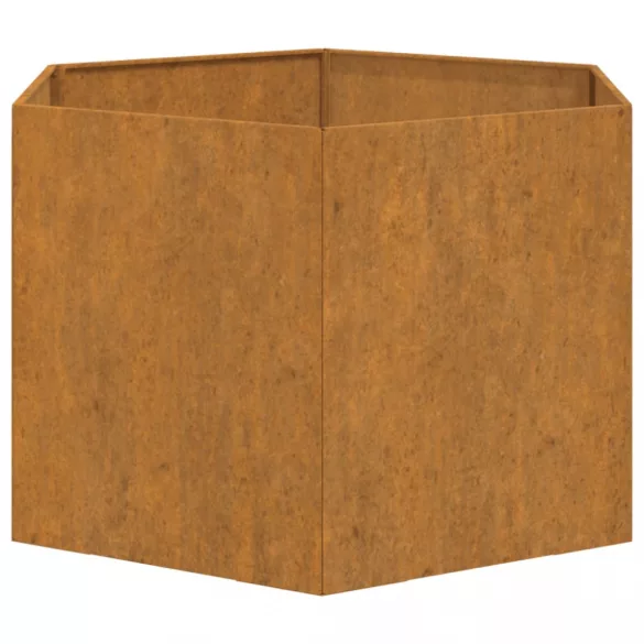 rozsda színű corten acél növénytartó 60 x 60 x 45 cm