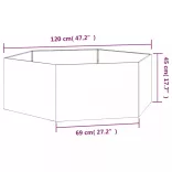 rozsda színű corten acél növénytartó 138x120x45 cm