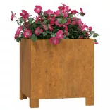 rozsda színű corten acél növénytartó lábbal 30 x 30 x 30 cm