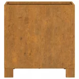 rozsda színű corten acél növénytartó lábbal 30 x 30 x 30 cm