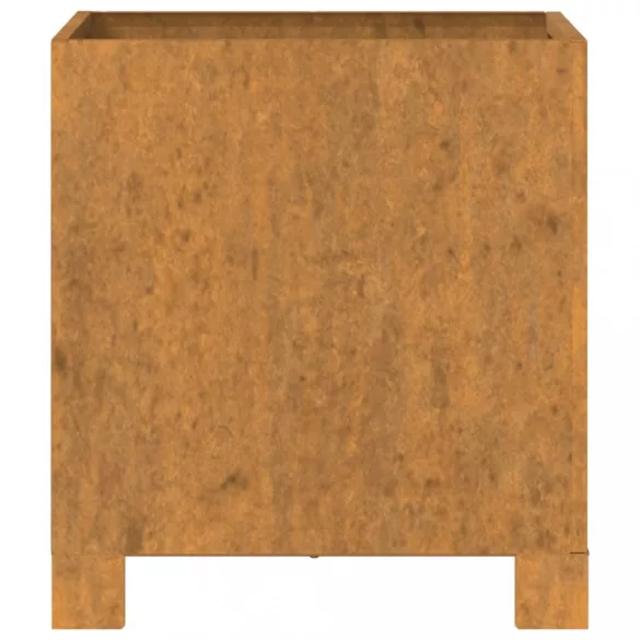 rozsda színű corten acél növénytartó lábbal 30 x 30 x 30 cm