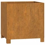 rozsda színű corten acél növénytartó lábbal 40 x 40 x 40 cm