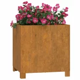rozsda színű corten acél növénytartó lábbal 40 x 40 x 40 cm