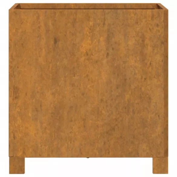 rozsda színű corten acél növénytartó lábbal 40 x 40 x 40 cm