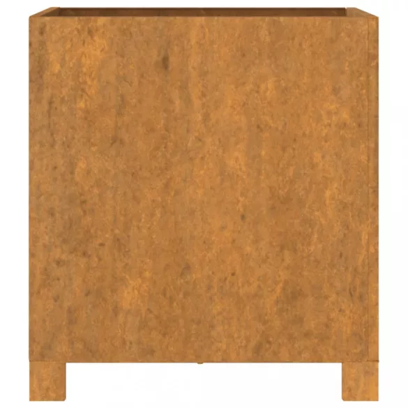 rozsda színű corten acél növénytartó lábbal 40 x 40 x 40 cm