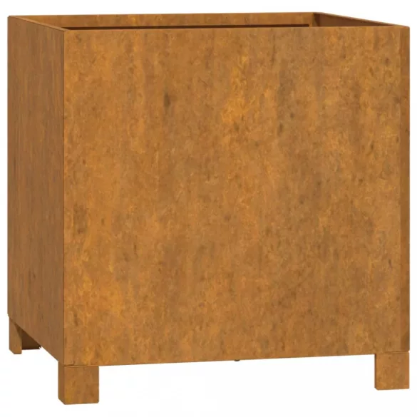 2 db rozsda színű corten acél növénytartó lábbal 40x40x40 cm