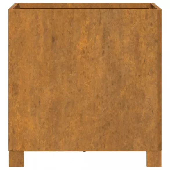 2 db rozsda színű corten acél növénytartó lábbal 40x40x40 cm
