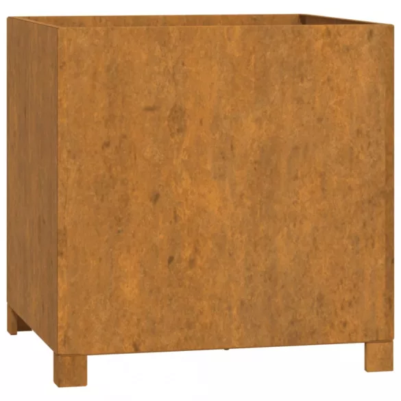 rozsda színű corten acél növénytartó lábbal 50 x 50 x 50 cm