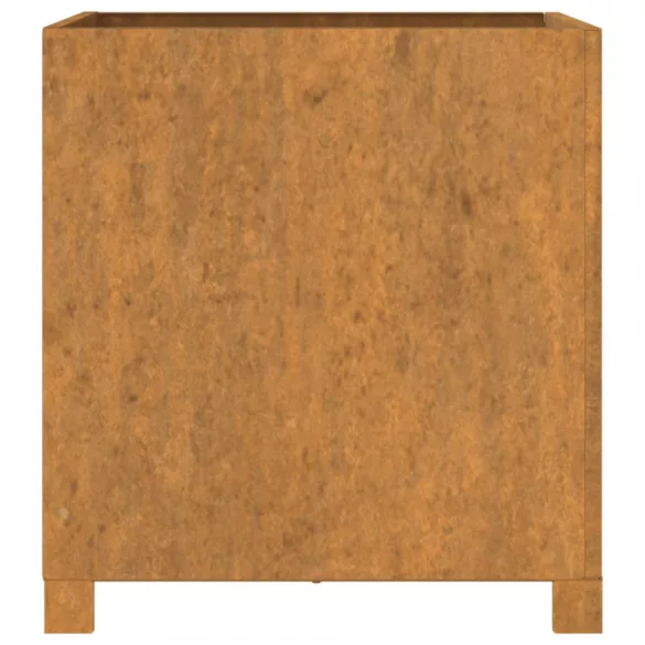 rozsda színű corten acél növénytartó lábbal 50 x 50 x 50 cm