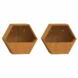 2 db rozsda színű corten acél fali növénytartó 30 x 10 x 25 cm