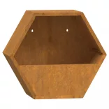 2 db rozsda színű corten acél fali növénytartó 30 x 10 x 25 cm