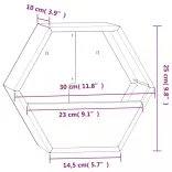 2 db rozsda színű corten acél fali növénytartó 30 x 10 x 25 cm