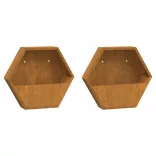 2 db rozsda színű corten acél fali növénytartó 46 x 10 x 40 cm