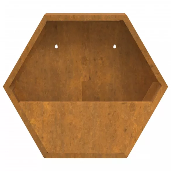2 db rozsda színű corten acél fali növénytartó 46 x 10 x 40 cm