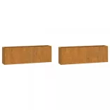 2 db rozsda színű corten acél fali növénytartó 53 x 10 x 17 cm